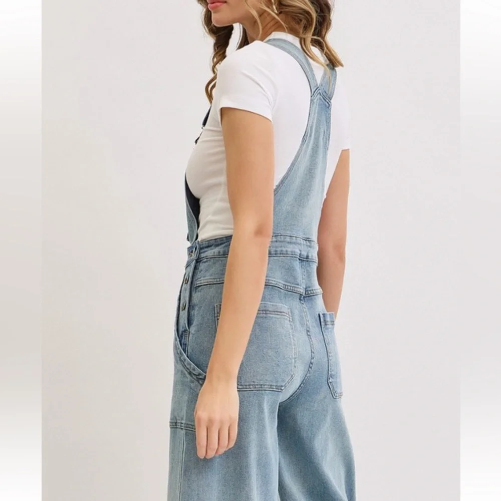 Women's Light Blue Denim Overalls - Picture 10 of 11